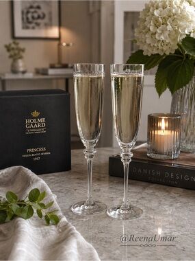 Holmegaard® Princess Champagne Glasses – Set of 2 Designed by Bent O. Severin